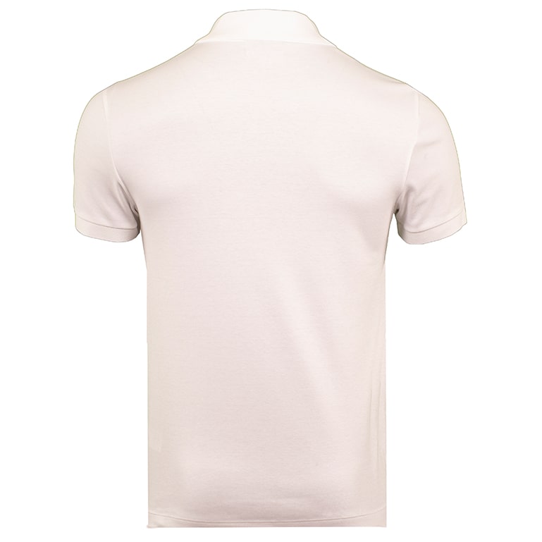 Lacoste Mens Ribbed Collar Cotton Polo Shirt White